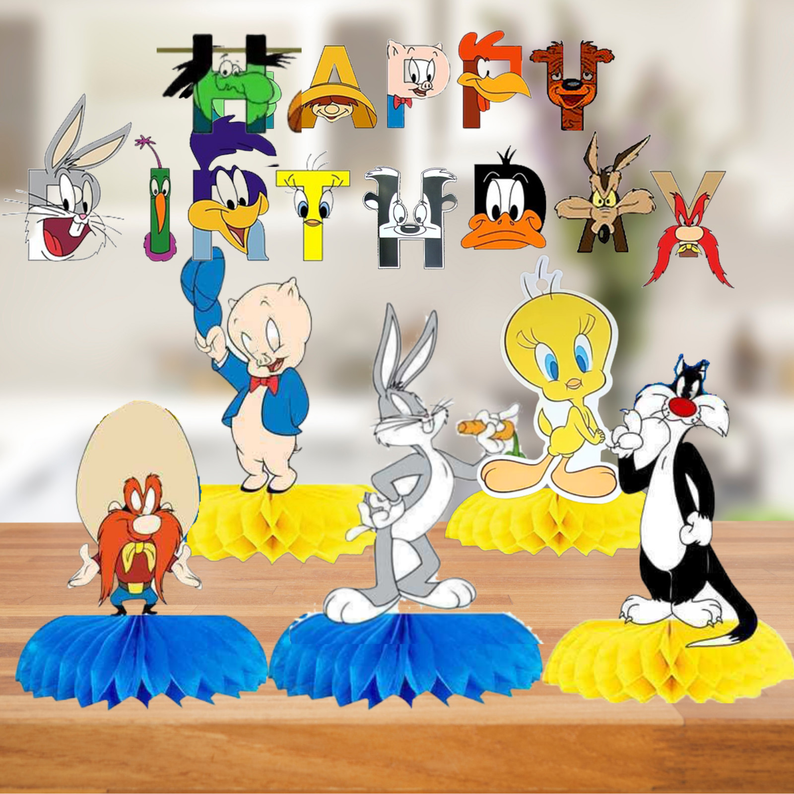 Looney tunes birthday party supplies favor centerpiece decoration event theme