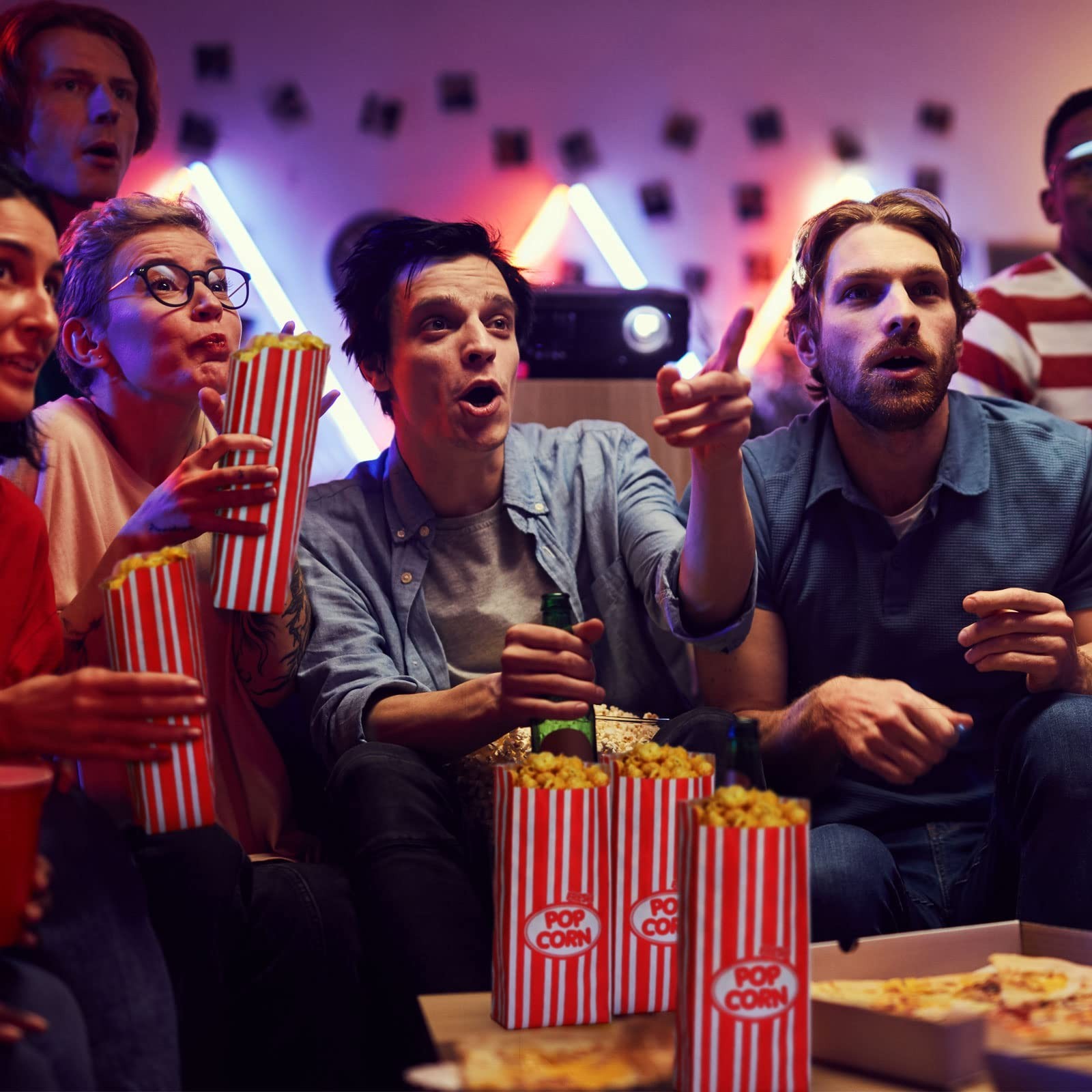 1000 Pcs 2oz Red Retro Striped Popcorn Bags – Disposable Party Favors for Events