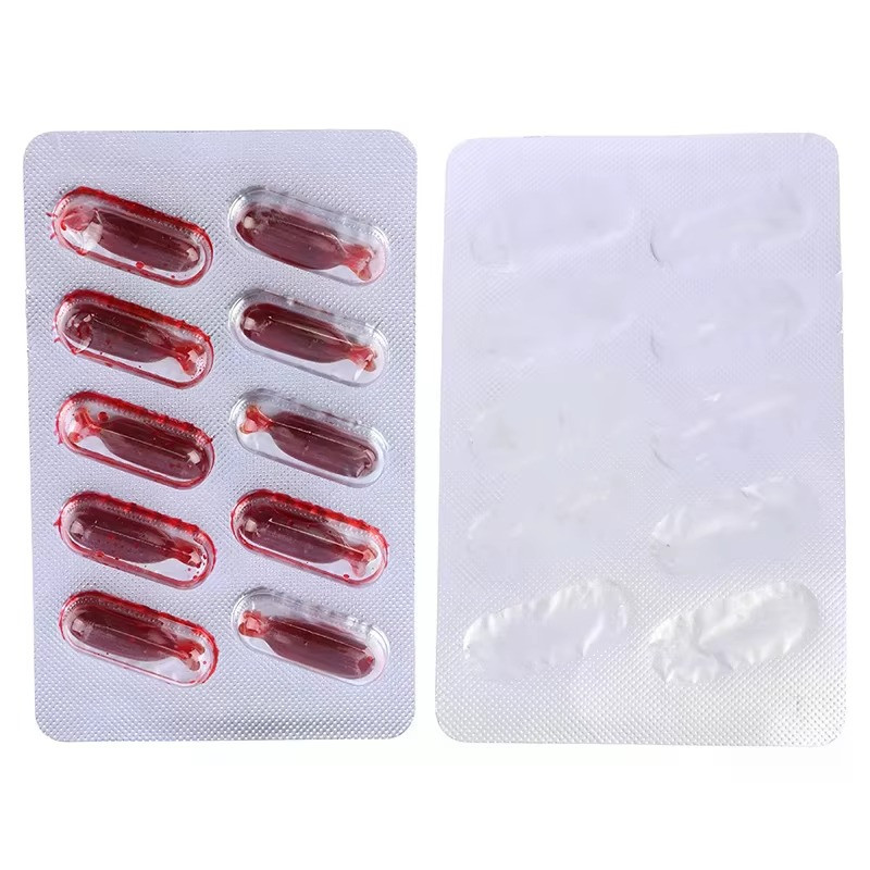 10Pcs Fake Blood Capsules Halloween Prank Toy Vampire Blood Pills Party Costume