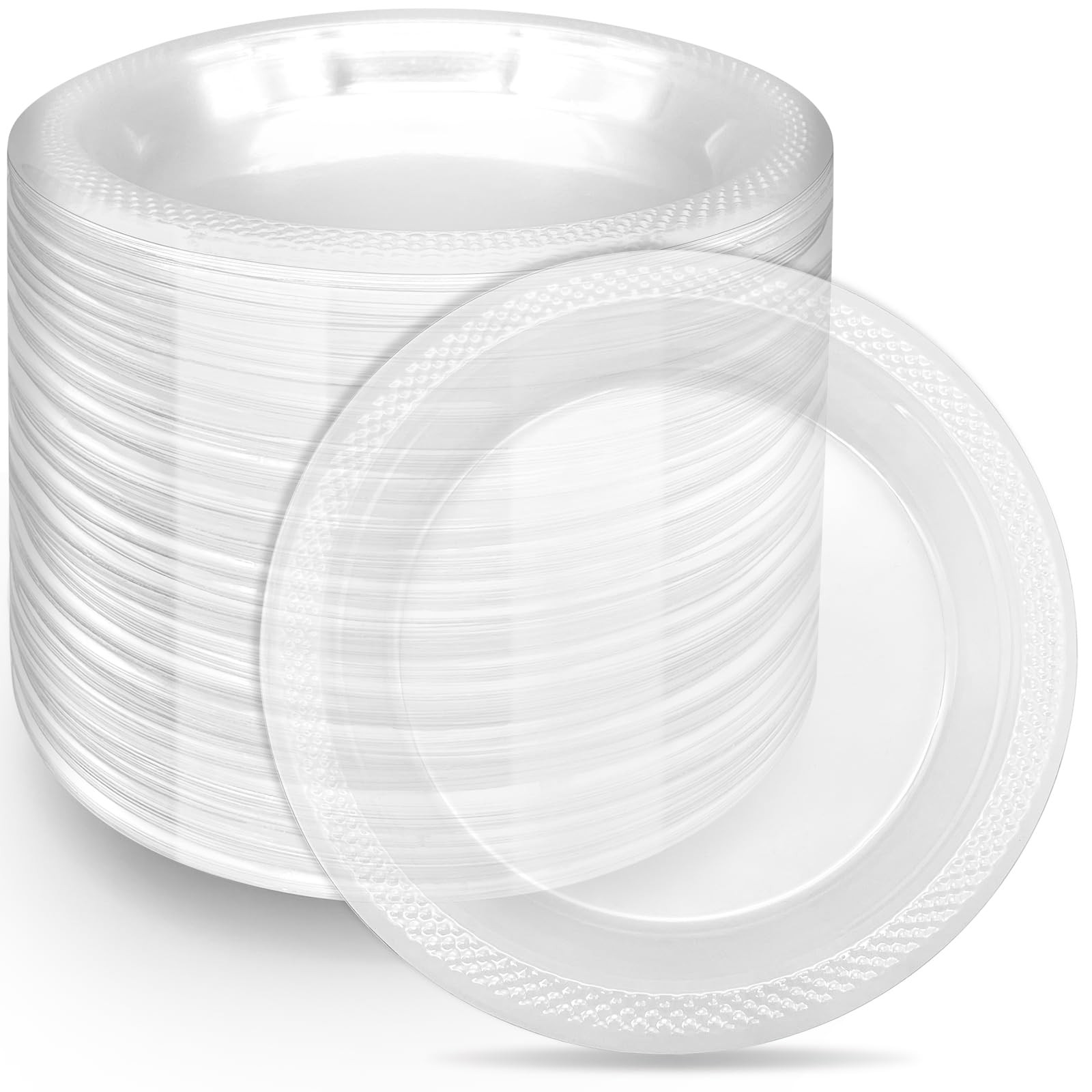 200-Pack Clear Plastic Dessert Plates – Disposable Appetizer Plates for Parties