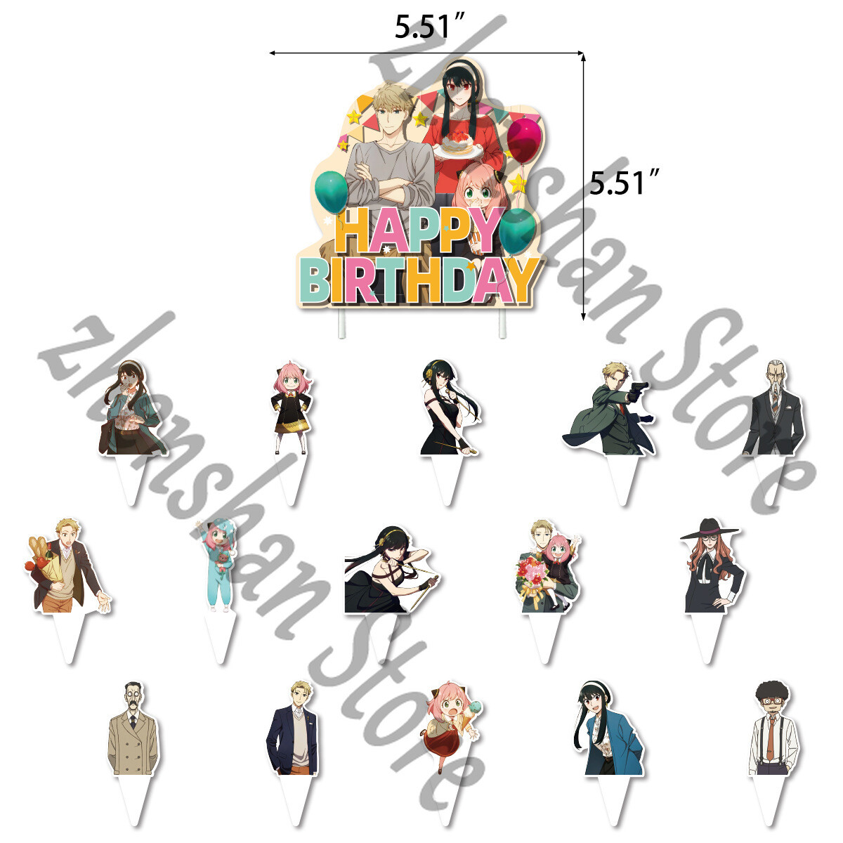 SPY×FAMILY Supplies Birthday Party Set Balloons Cake Toppers Banner Decor Gift A