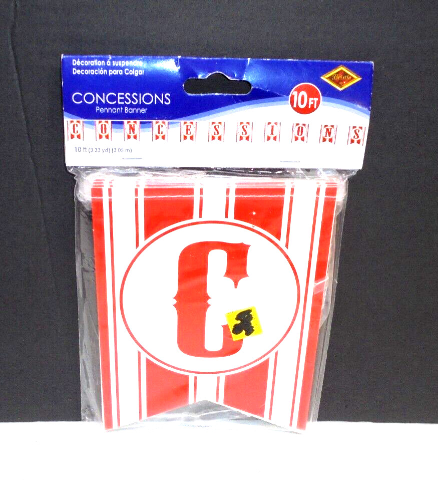 Beistle Party Banner Paper 10 ft. NEW Carnival Circus Concessions Theme