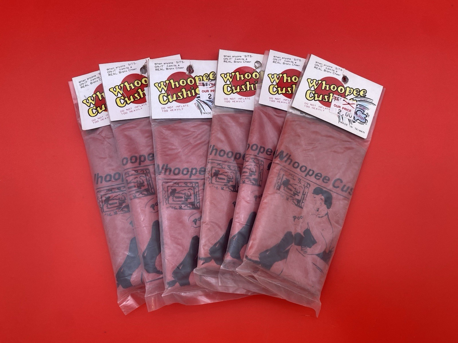 Whoopee Cushions Lot of 6 Vintage Fart Noise Toys – Sealed 1970’s New Old Stock
