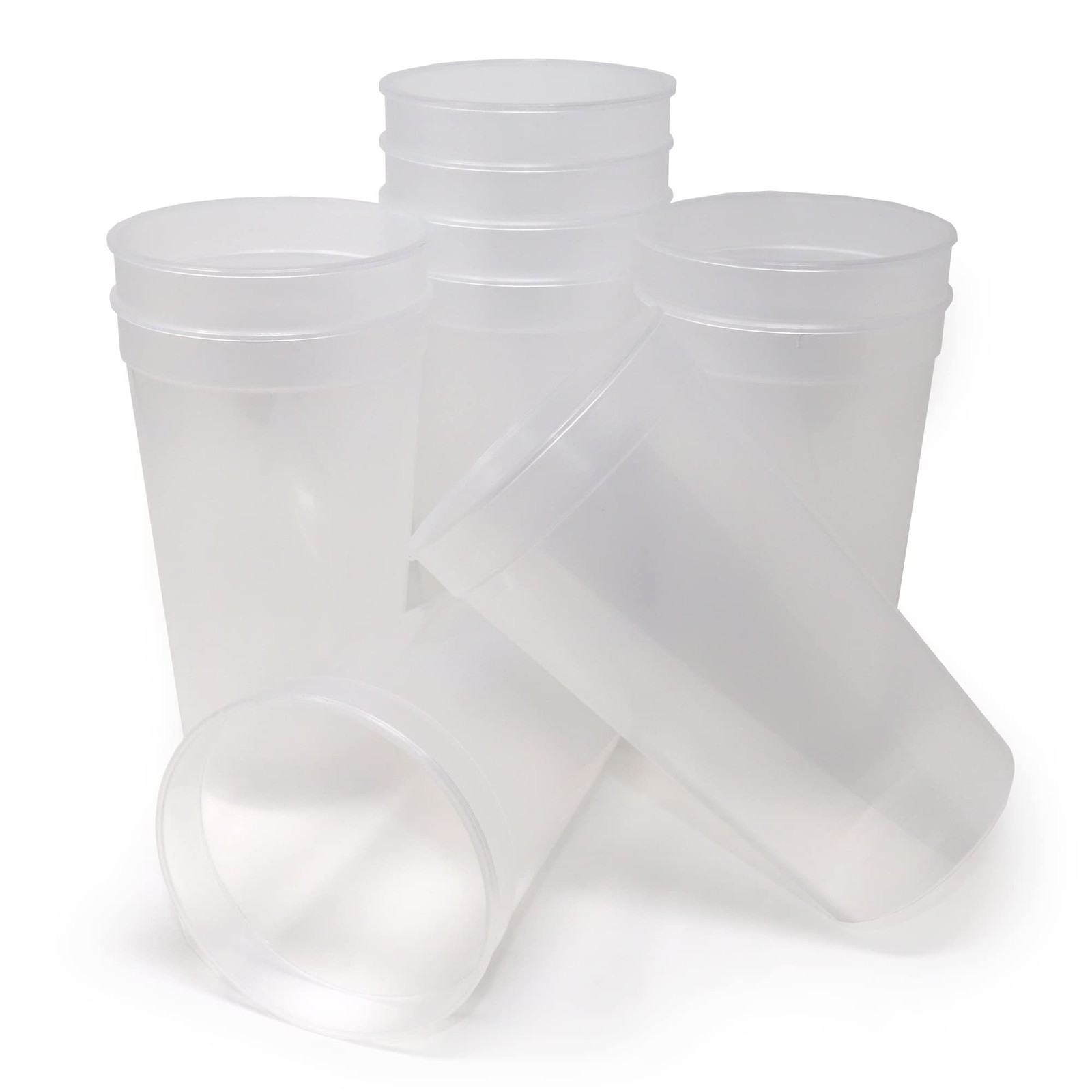 32 Oz Reusable Plastic Cups, 10 Pack, Made in USA, BPA-Free Dishwasher Safe T…