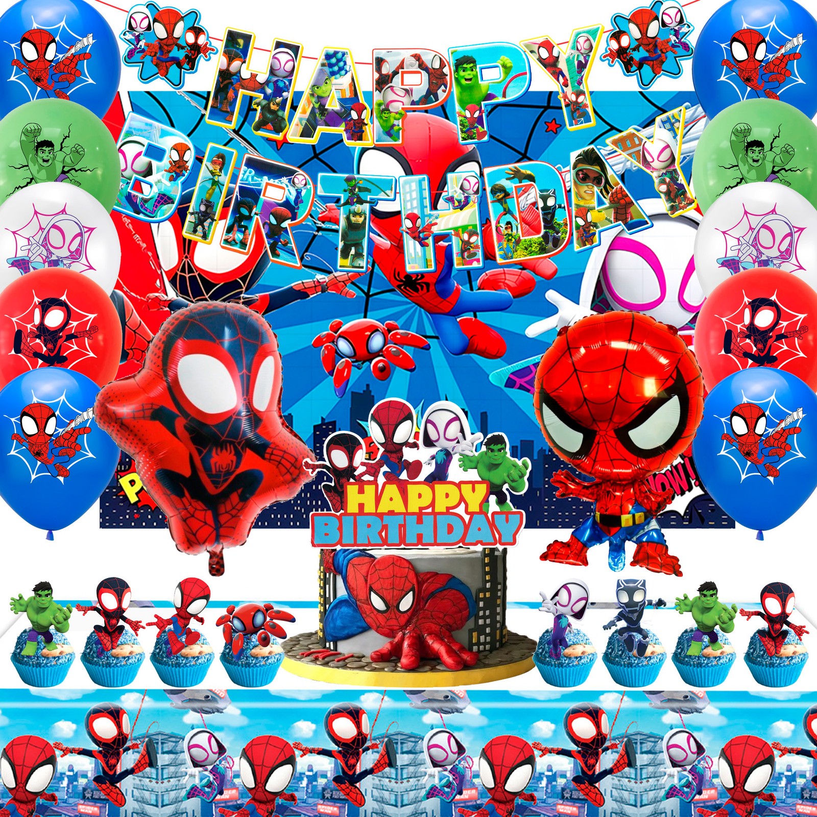 Marvel Spiderman and His Amazing Friends Birthday Party Decoration Boys Balloons