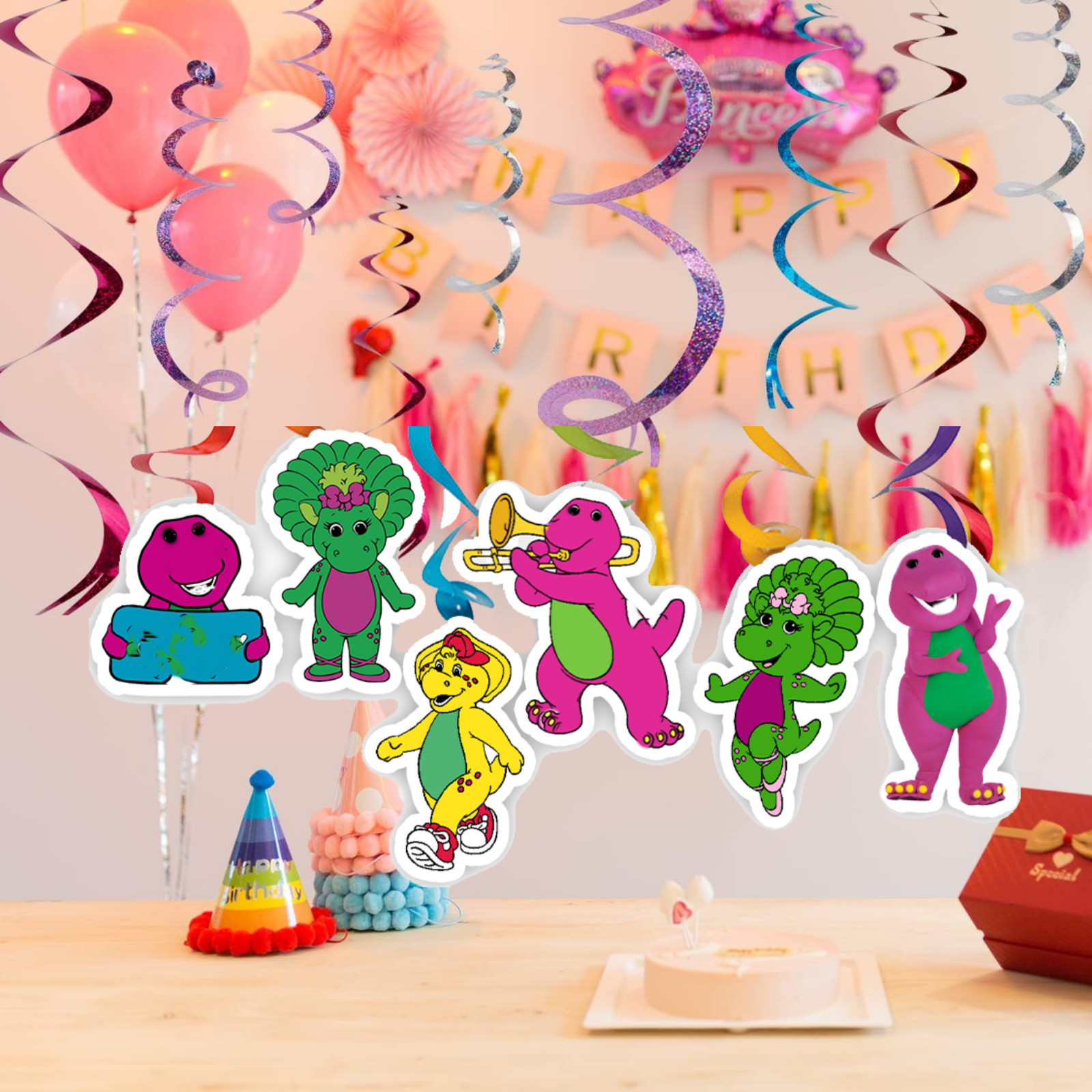 BARNEY cake birthday party decorations decor theme idea supplies BALLOON CUPCAKE