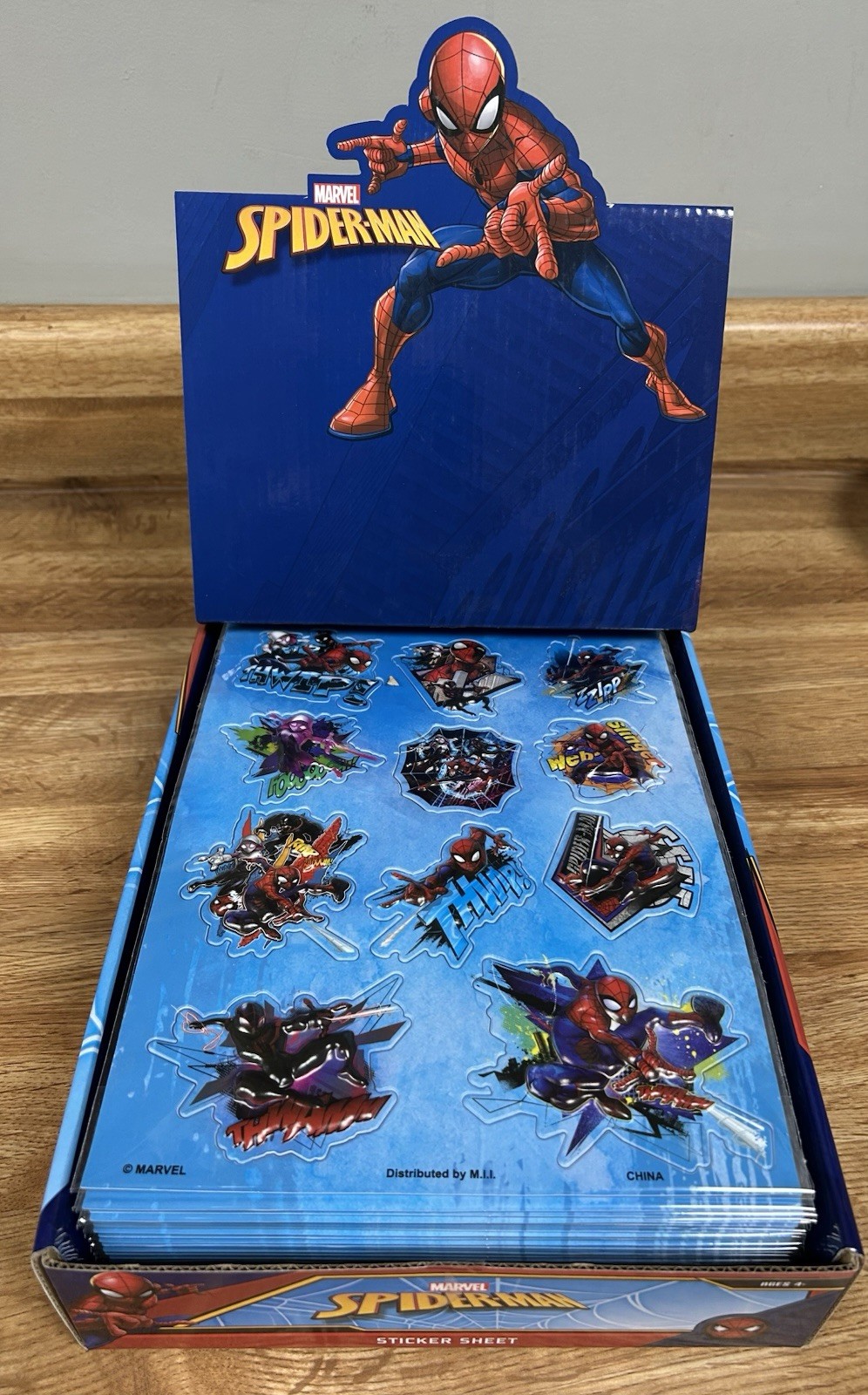 Marvel Spider-Man Sticker Sheets Lot 24 Pack Display Box Party Favors Classroom