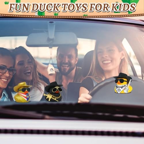 Car Rubber Duck with Mini Guitar Accessories for Jeep Ducking With Mini Guitar
