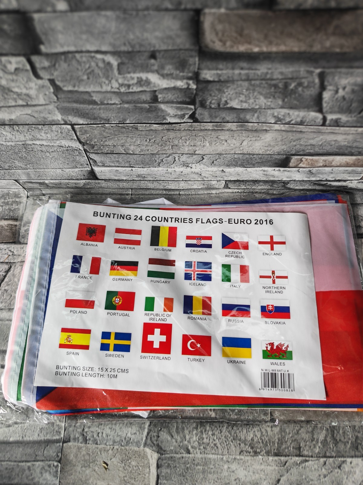 Retro Euro’s 2016 Football Tournament Counties Flags Bunting New Unused