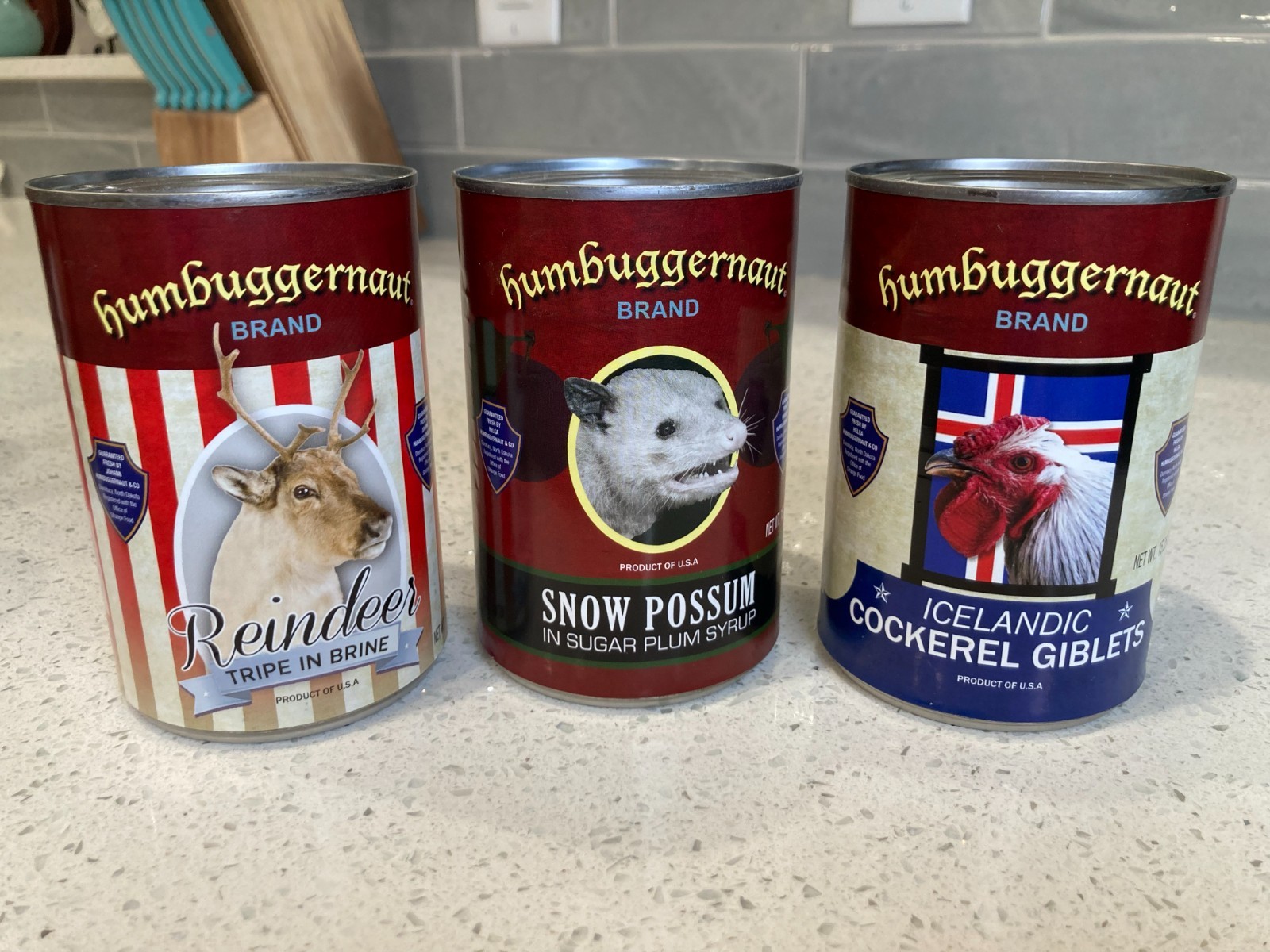 Funny Canned Food Labels (6) -Great Gag White Elephant Gift + FREE GIFT!