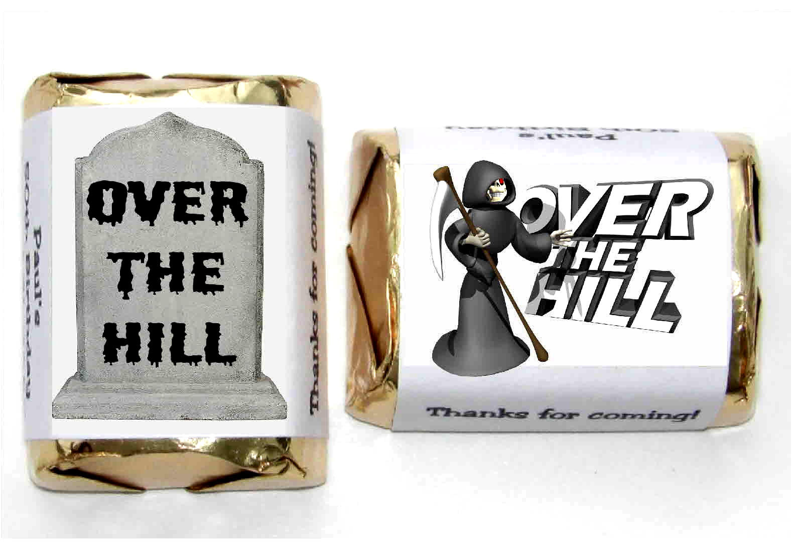 120 OVER THE HILL BIRTHDAY PARTY FAVORS CANDY WRAPPERS