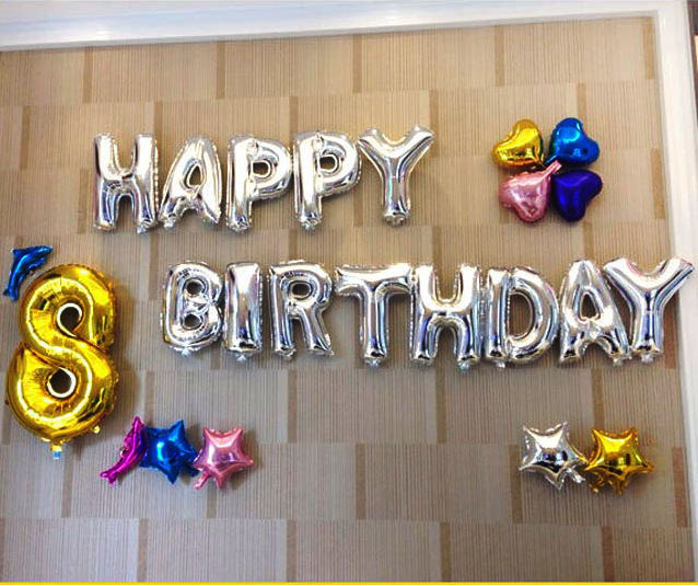16″ FOIL LETTER BALLOONS NUMBER BALLOON ALPHABET SILVER GOLD PARTY SUPPLIES BABY