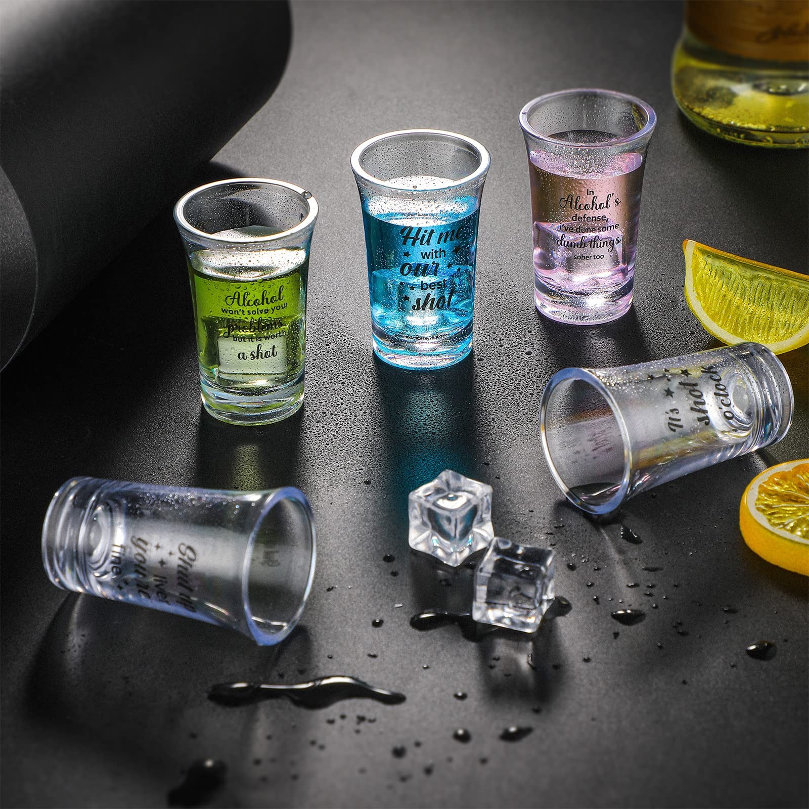 48 Pcs Funny Shot Glasses for Adult Acrylic Party Shot Glasses 1.2 Ounce Mini…
