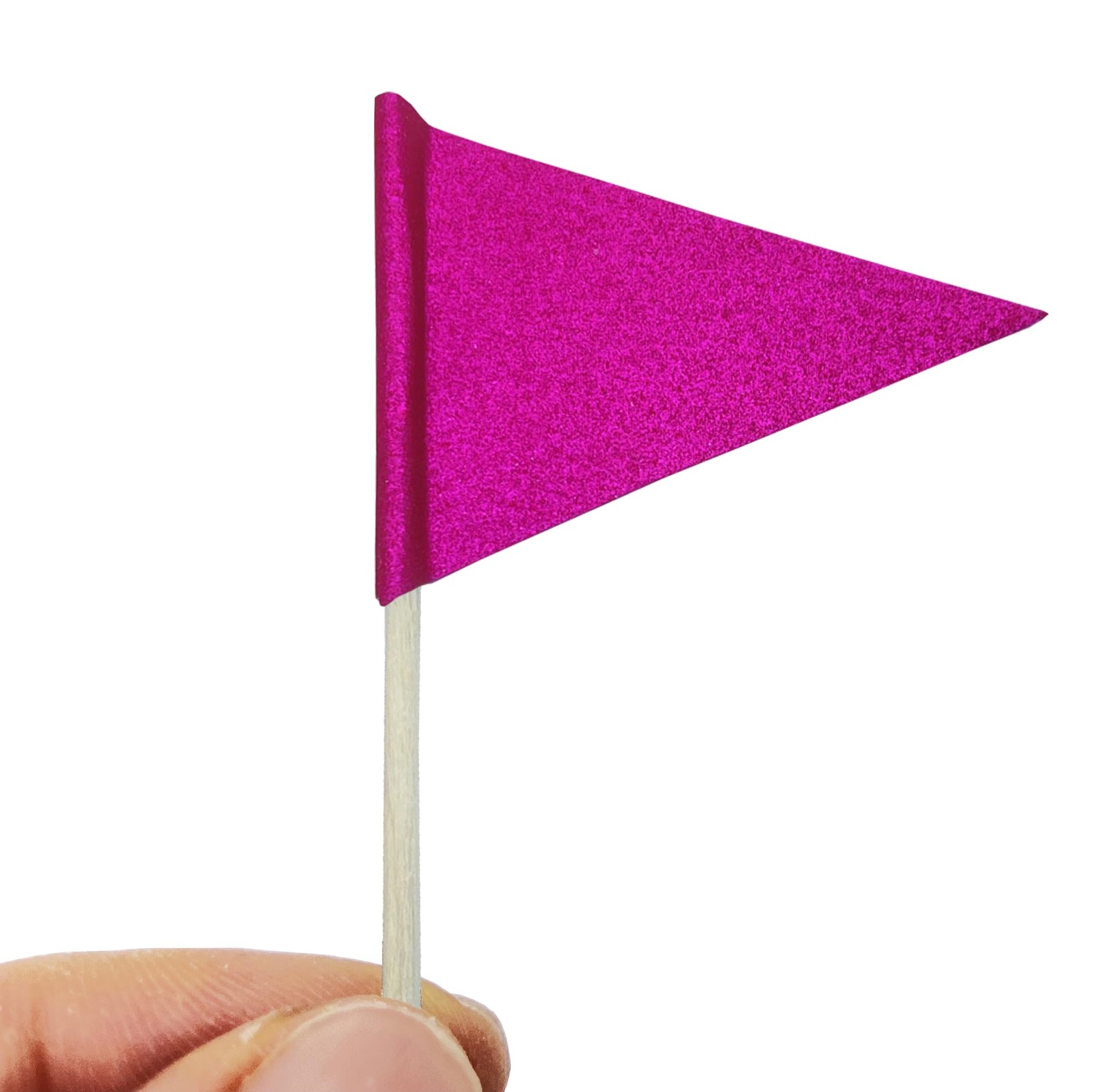 100 Pcs Solid Blank Toothpick Flags Small Mini Plain Cupcake Toppers Rosy
