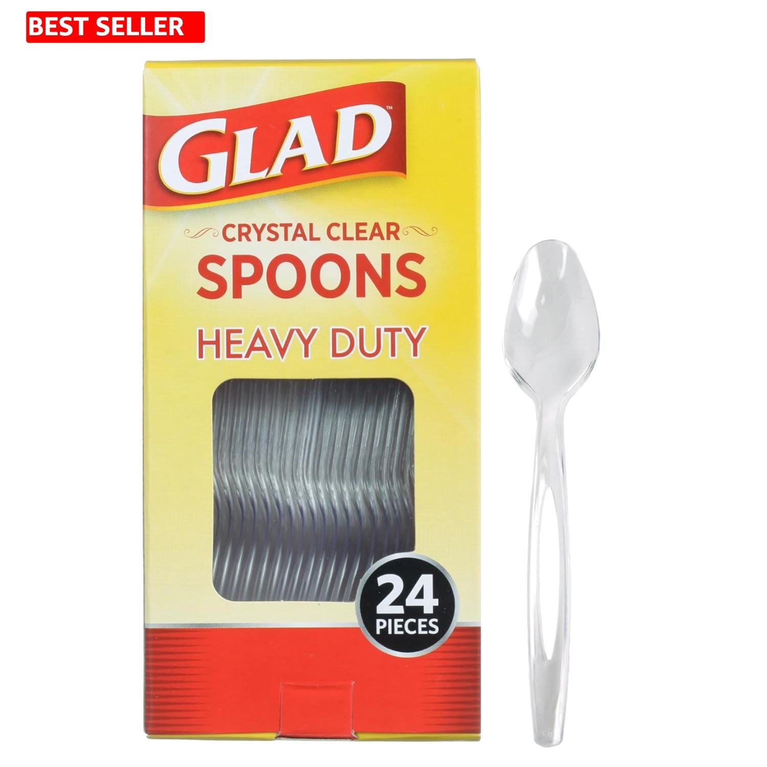 Versatile 24 Pack Clear Plastic Disposable Spoons – Perfect for Every Occasion