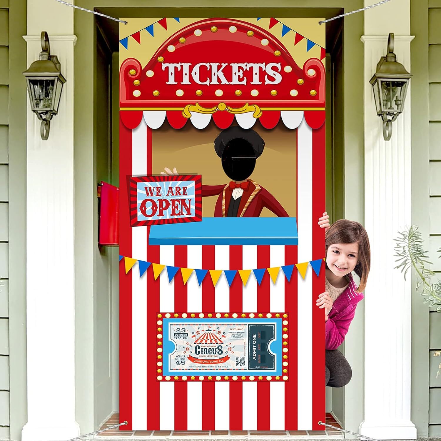 Decoraciones Para Fiestas Tematicas De Circo De Carnaval, Pancarta Para Puert…