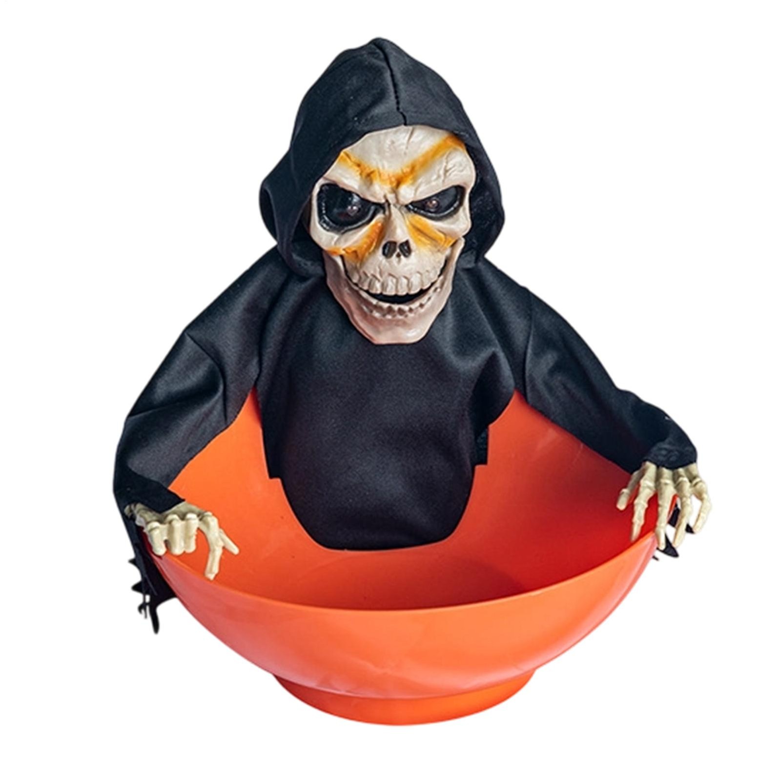 Halloween Candy Holder Animated Skeleton Holiday Decor Screaming Candy Dish