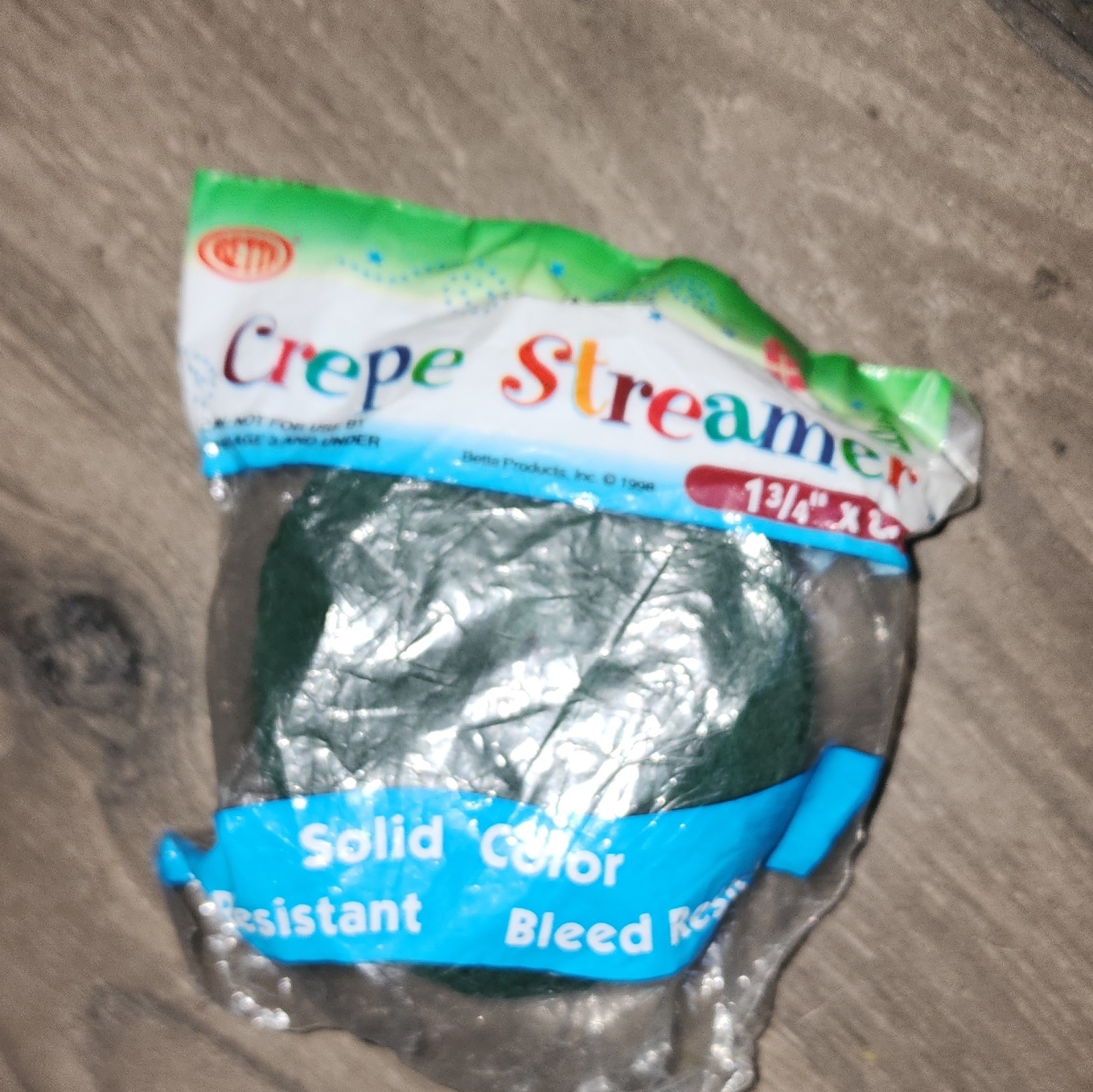 Green Crepe Paper Streamers, Solid Color Party Decorations, Crepe Streamer