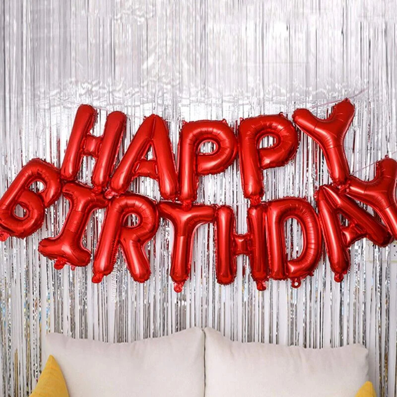 Happy Birthday Balloons Banner Bunting Self Inflating Decoration Letters Balloon