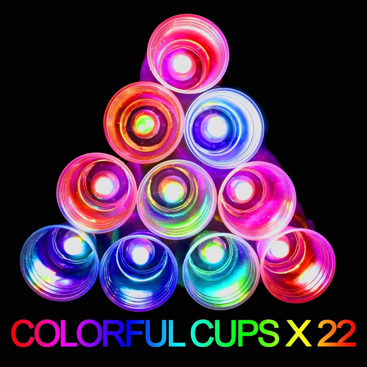 Glowing Party Beer Pong Game for Indoor Outdoor Party Event Fun, Pack with Fl…