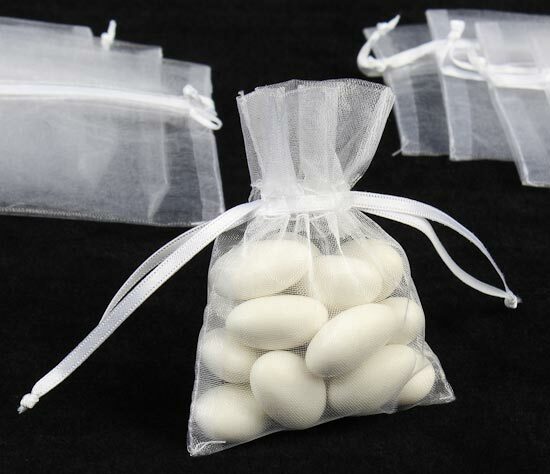 Factory Direct Craft Package of 48 White Sheer Organza Favor Bags