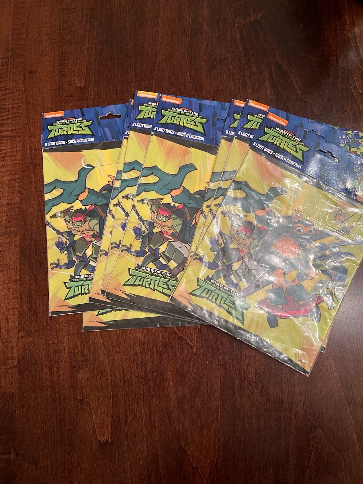 Vintage Ninga Mutant Turtles Party Bags 2018 Lot Of 8 Packs With 8 Bags In Them
