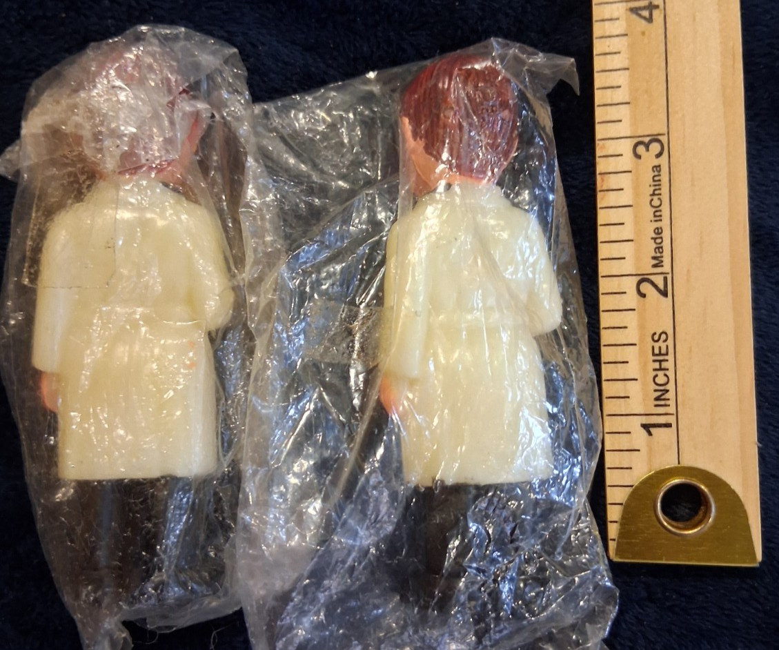 Vintage Lot of 2 NIP Doctor Cake Toppers – Retro Physician / Medical Figurine