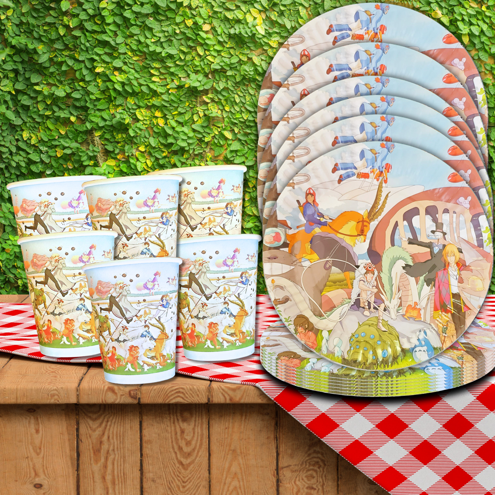 GHIBLI STUDIO Party Supplies happy birthday centerpiece decoration cup plate