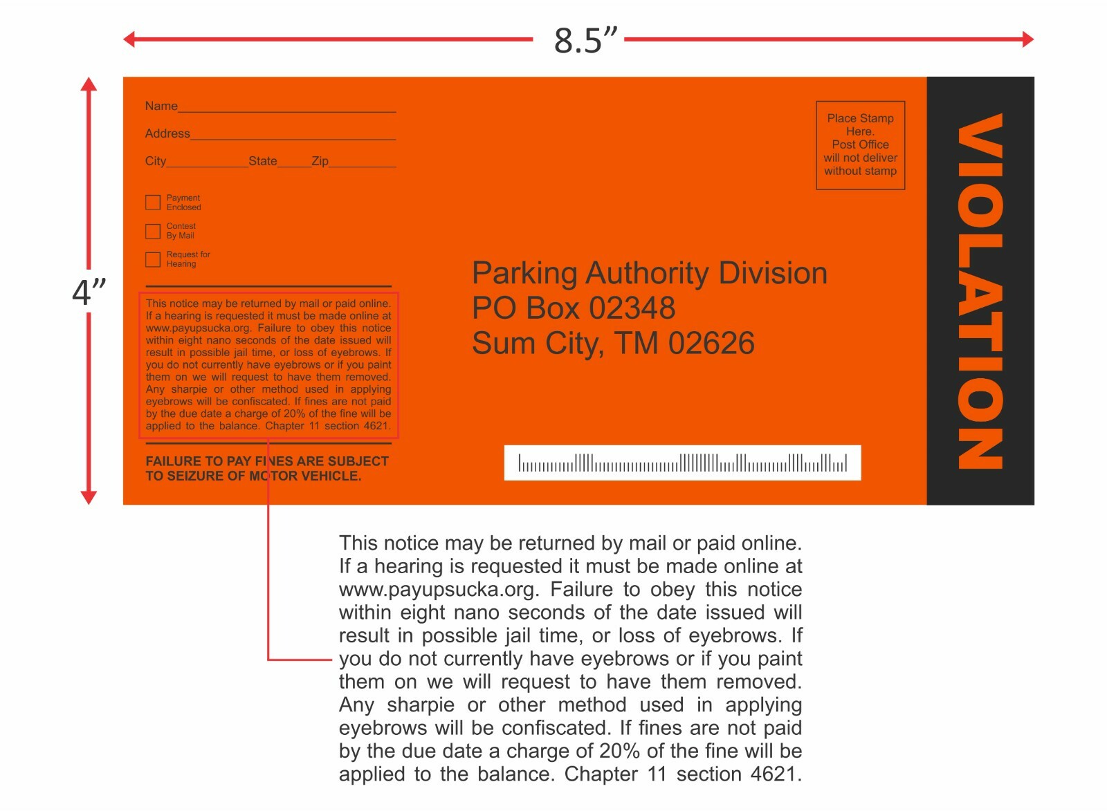 25 Fake Parking Tickets Prank Joke Funny Pretend Police Cop Gag Violation Fun