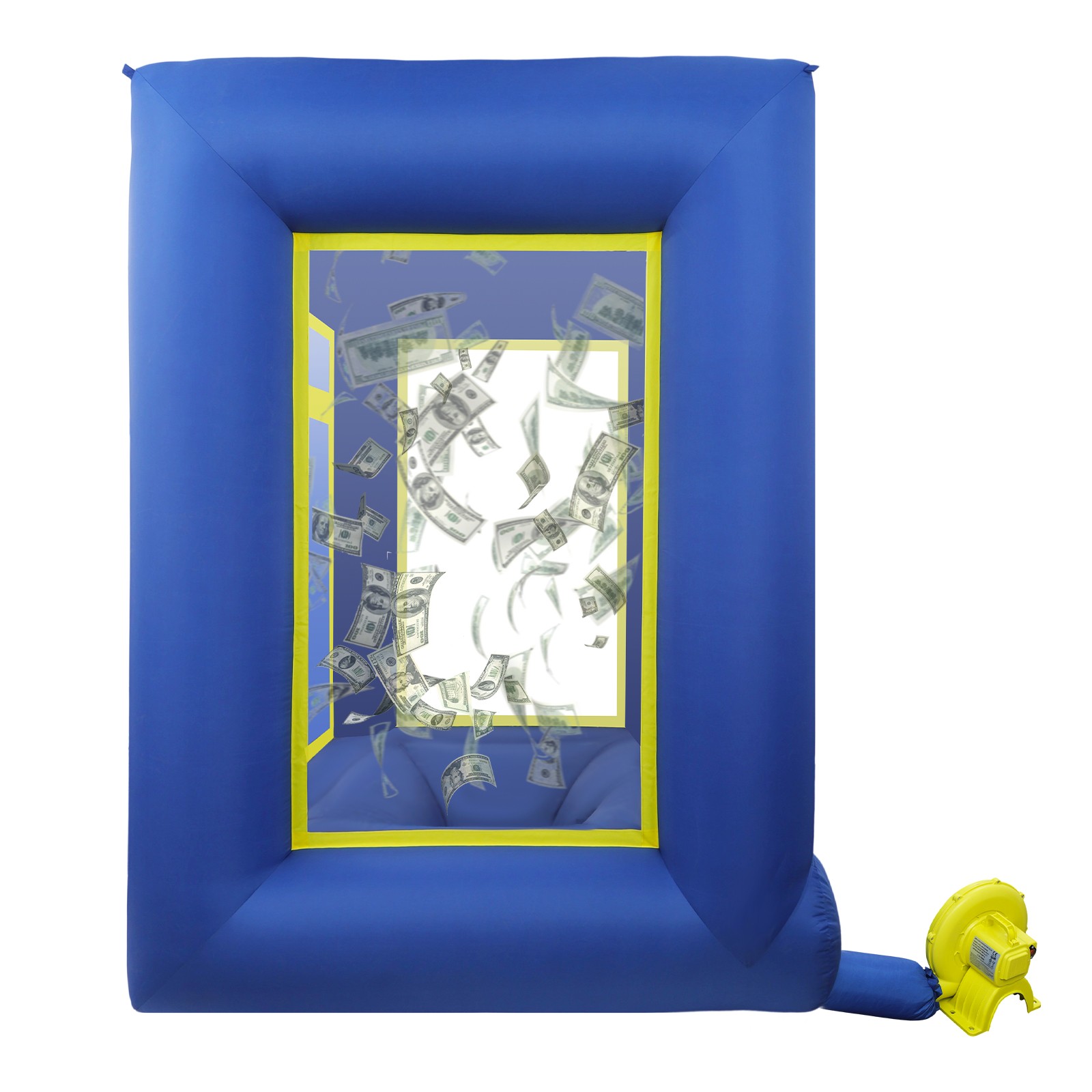 Inflatable Money Machine Booth 78.74*42.52*106.3in Cash Grab Game Cube