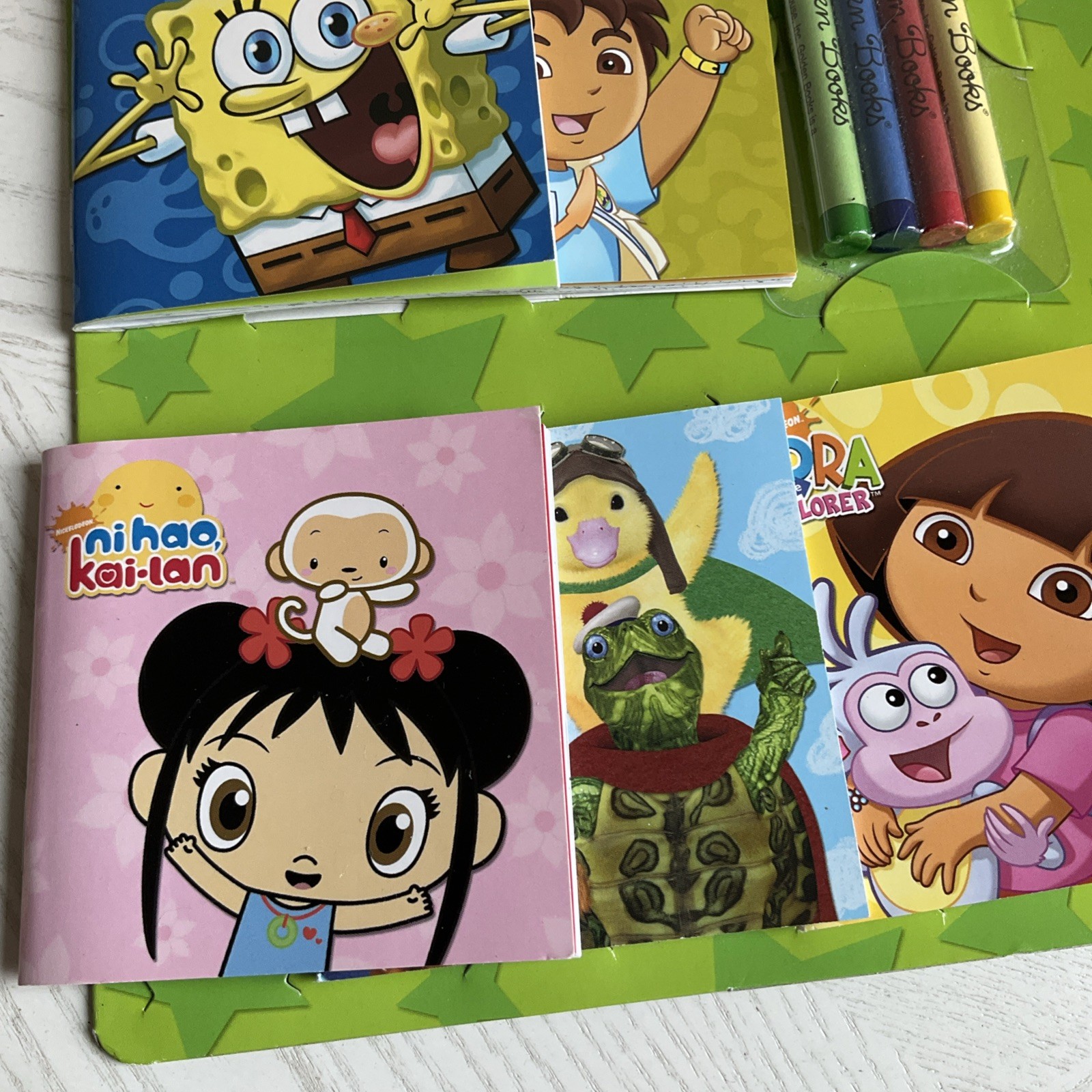 Nickelodeon Party Pack 5 Mini Coloring Books Crayons Stickers Brand New 2009