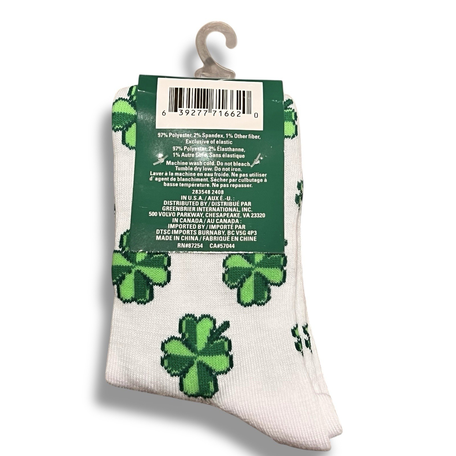 St. Patrick’s Day Socks NEW! Unisex Adult – One Size Shamrock Lucky Green A-7