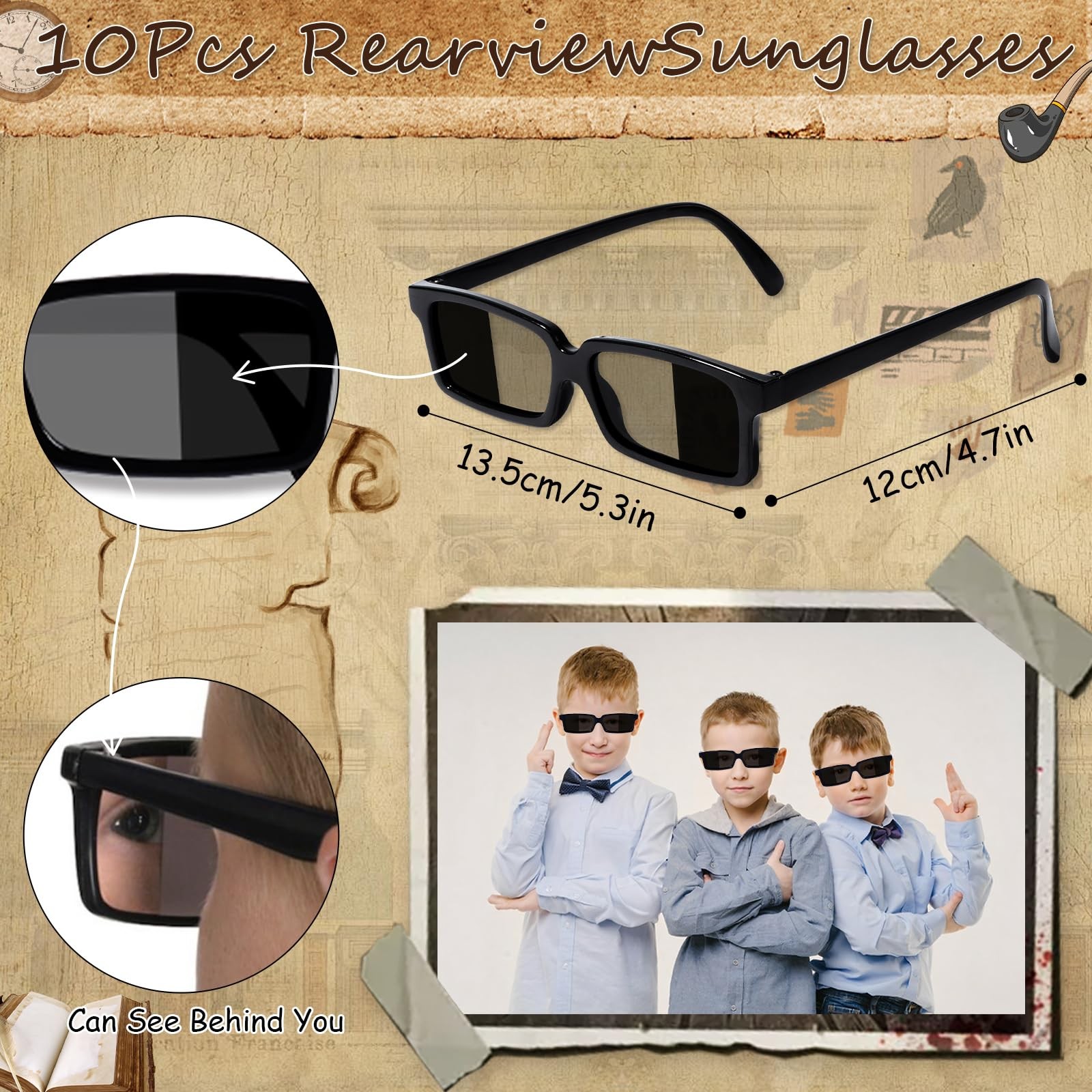 Spy Detective Party Favors Kit Sunglasses Ink Pen Magnifying Glass Tags 132PC