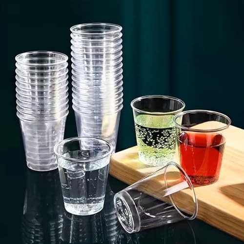 500 Shot Glasses, 1oz Clear Plastic Disposable Hard Cups, Mini Cups Great Contai