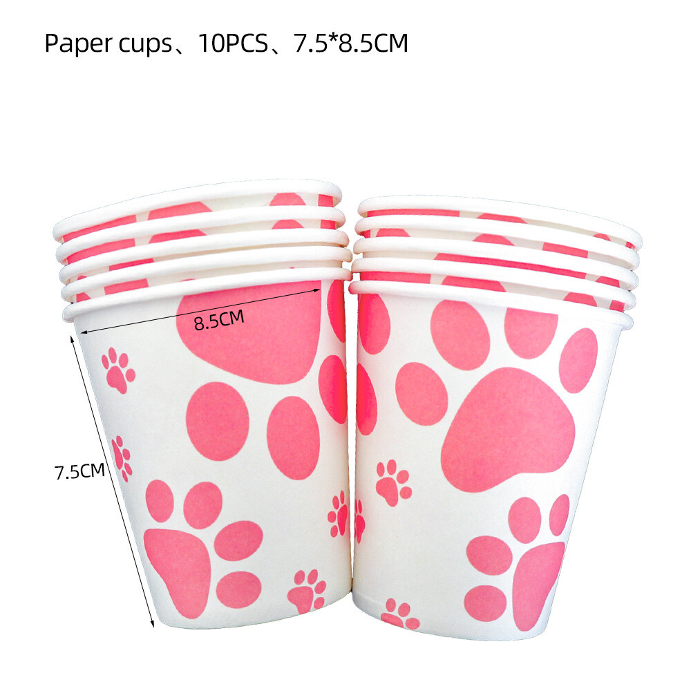 Dog Party Supplies Pet Birthday Decorations Tableware Plate Cups Balloons Banner