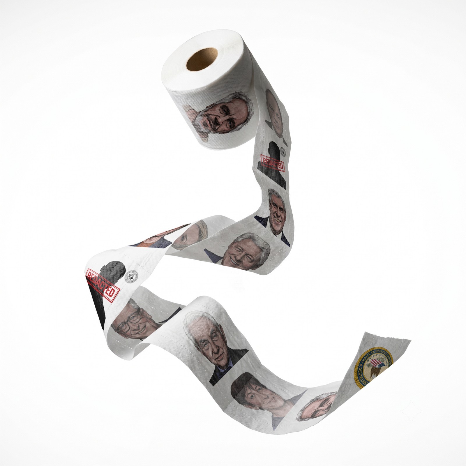 Unredacted Roll, Epstein List on Roll of Toilet Paper, Full Color, 170, 3-Ply