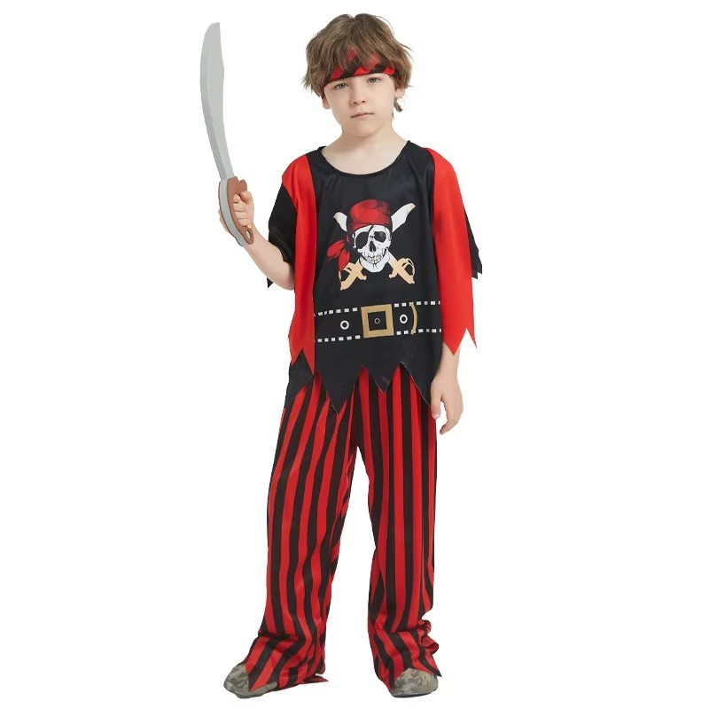 Kids Pirate Costume Set Boys Halloween Dress Up Outfit Adventure Role Play Kit