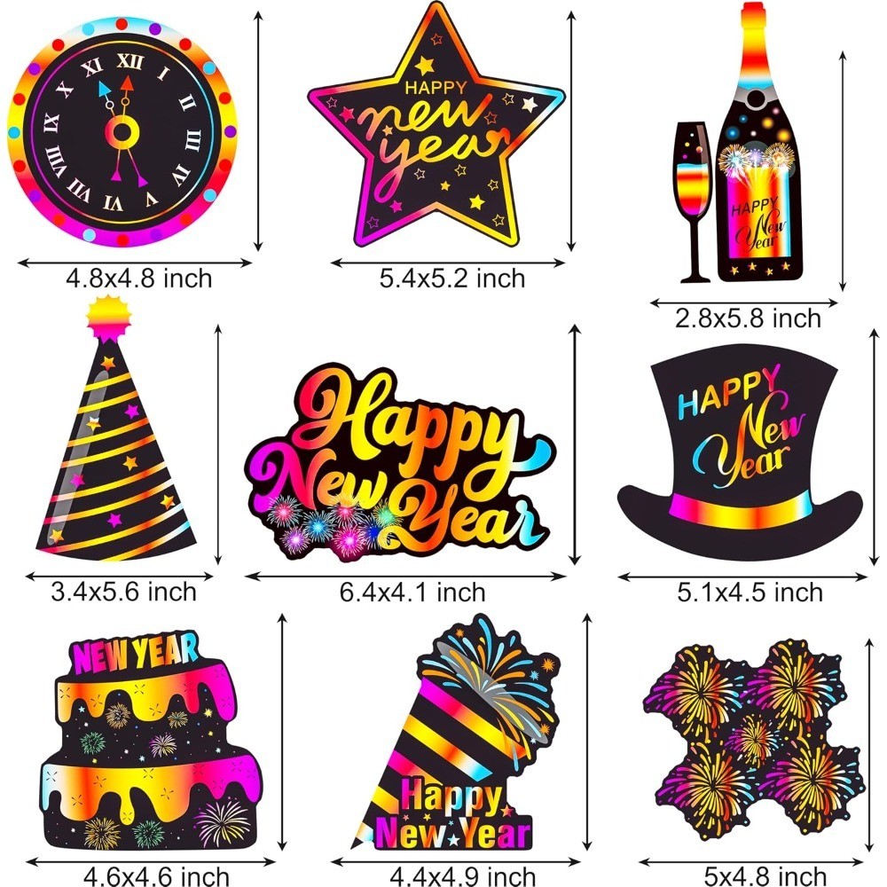 20pcs Happy New Year Party Centerpiece Sticks Colorful New Years Eve Party