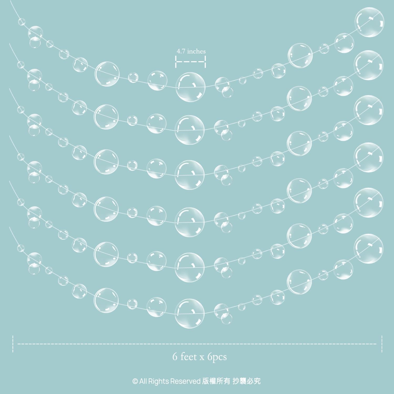 Decor365 Under the Sea Party Decorations White Bubble 4.7inch.,
