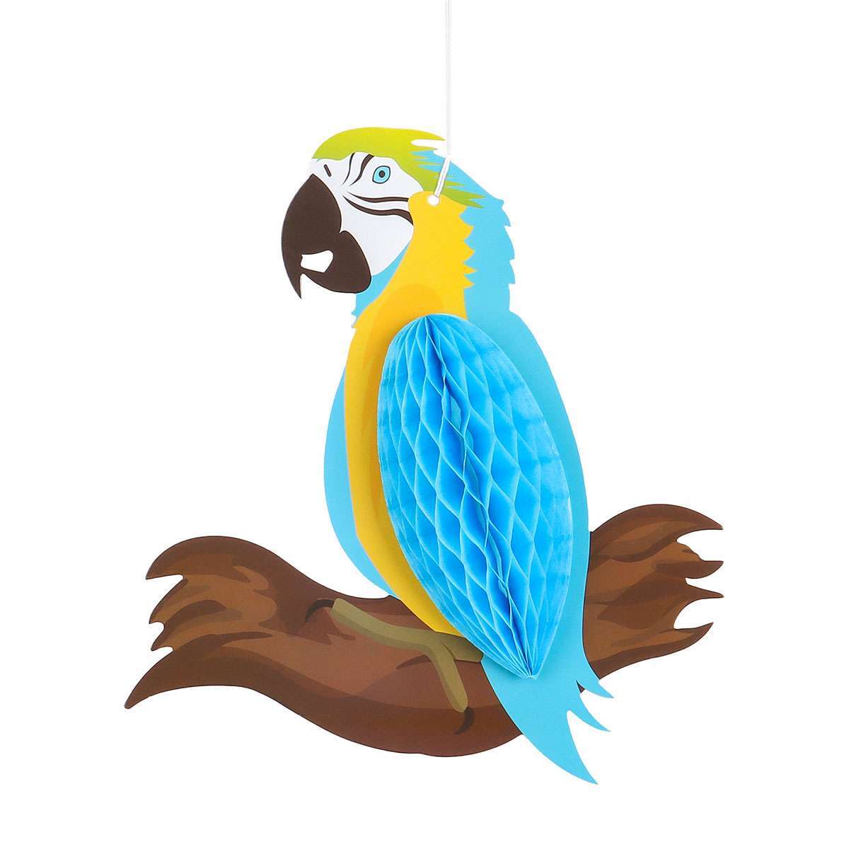 6x Tropical Birds Hanging Parrot Paper Honeycomb Hawaiian Party Bar Wall Decor