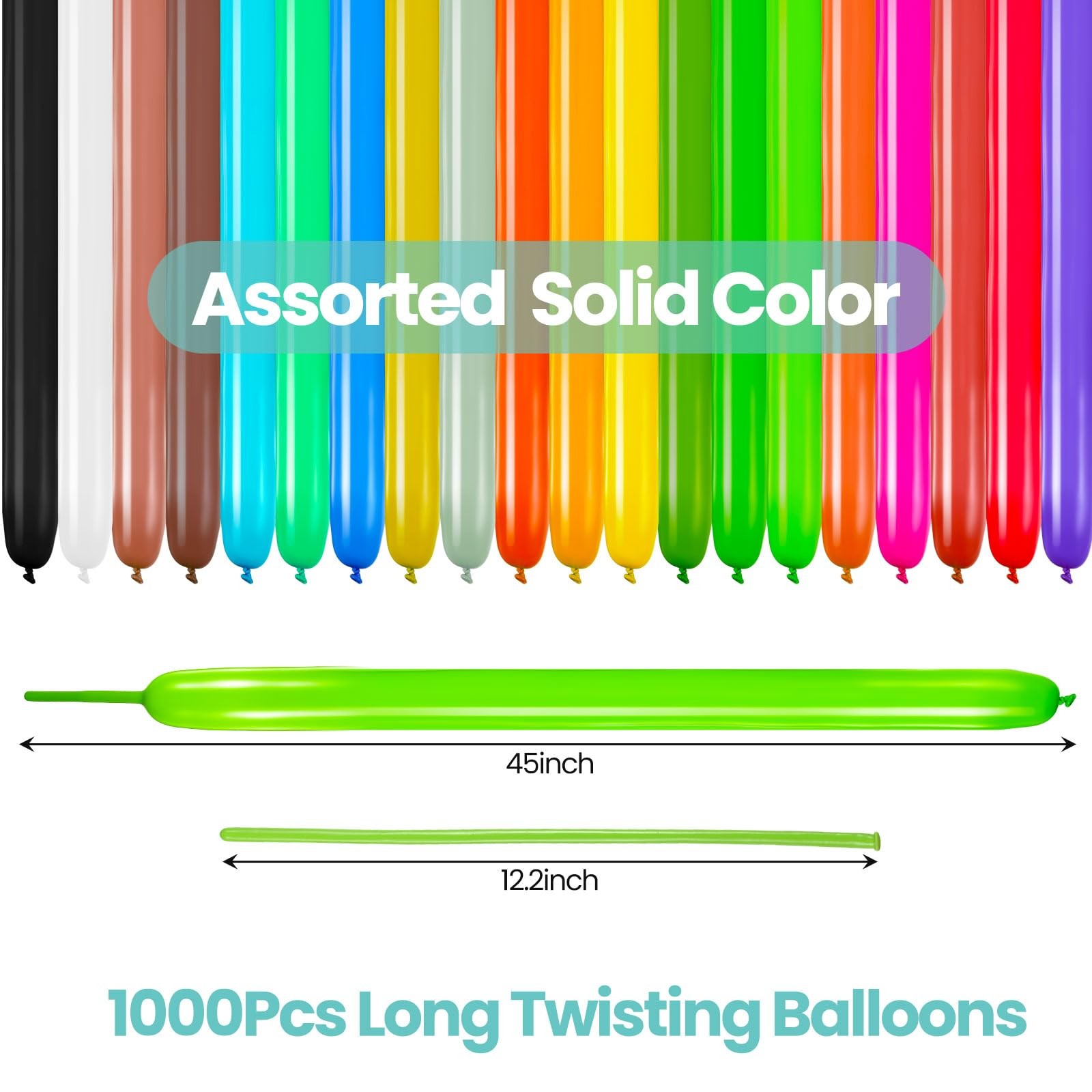 1000 Pcs Long Balloons Bulk 260 Latex Twisting Balloons Decoration for Birthd…