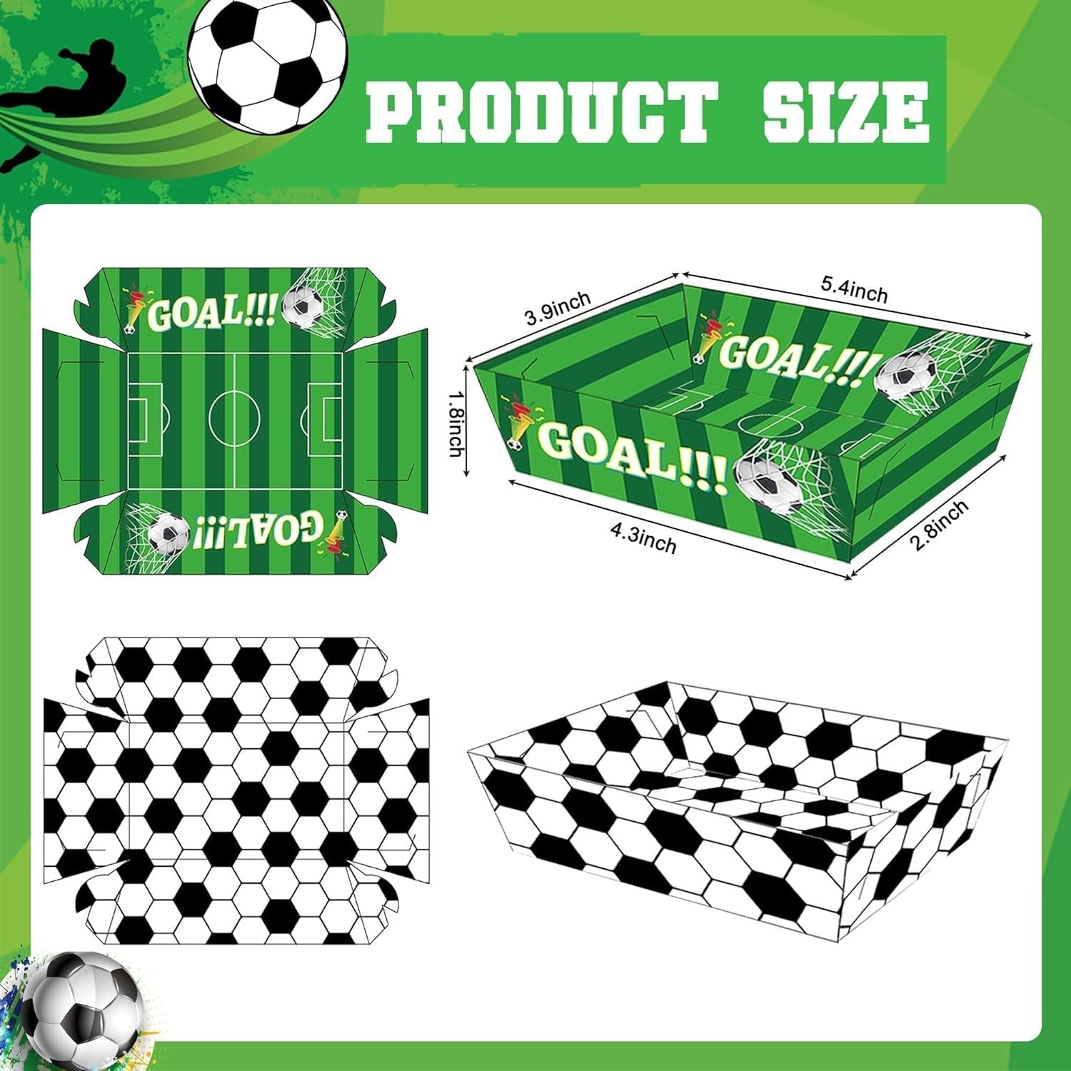 Soccer Paper Food Trays 60 Pcs 2lb Disposable Food Boats for Sport Birthday E…