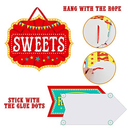 Carnival Decorations, 11 Pcs Large Circus Carnival Signs Circus Theme Party