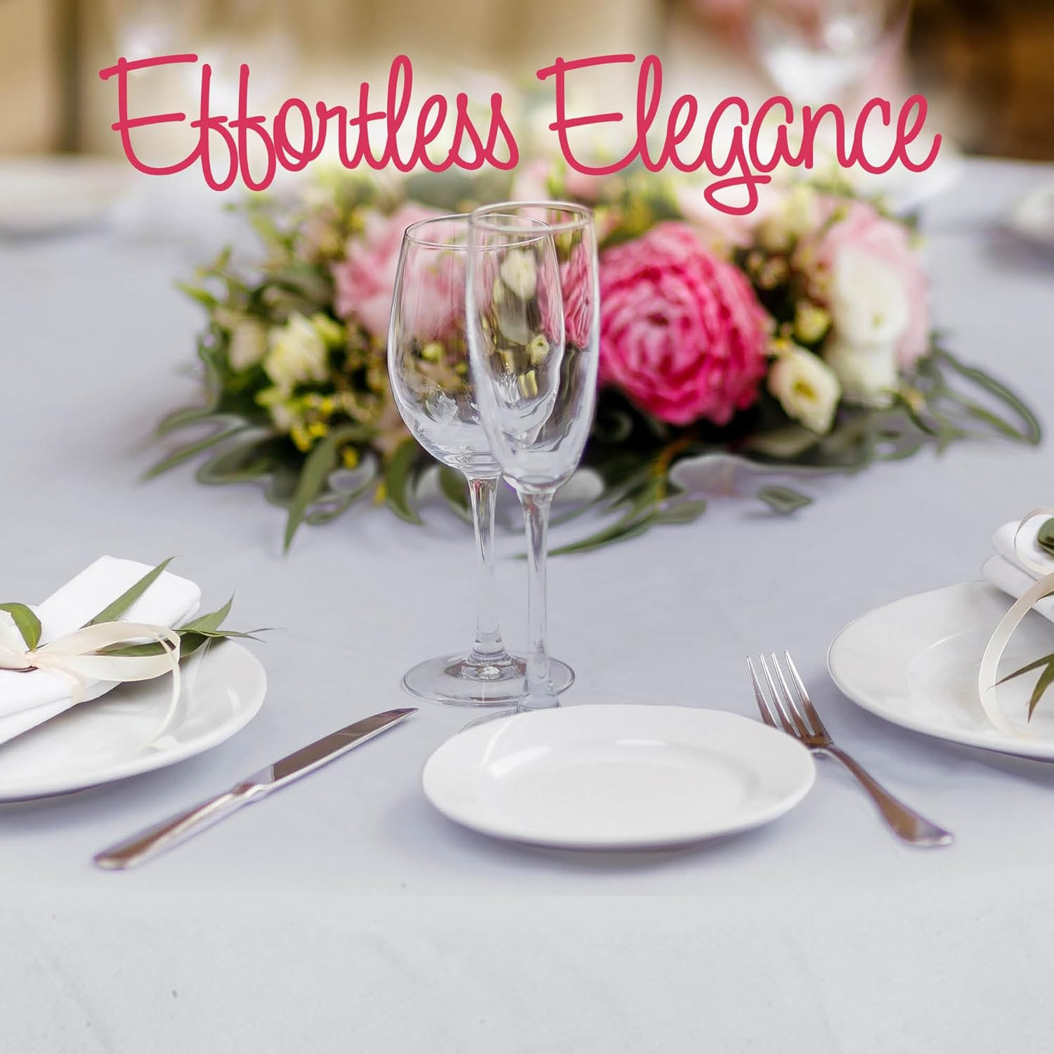 Paper Tablecloths for round Tables | 82″ – 10 Pack | White Paper & Plastic Dispo