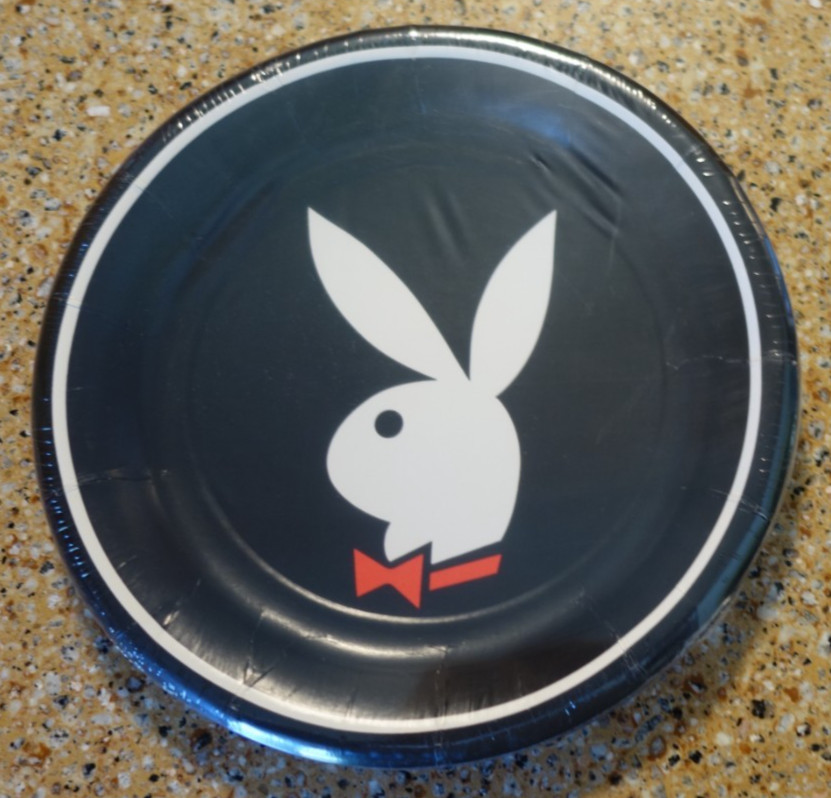 SEALED Vintage Playboy Logo 10 1/4″ Paper Plates 8 Pack Plastic Coated #1207