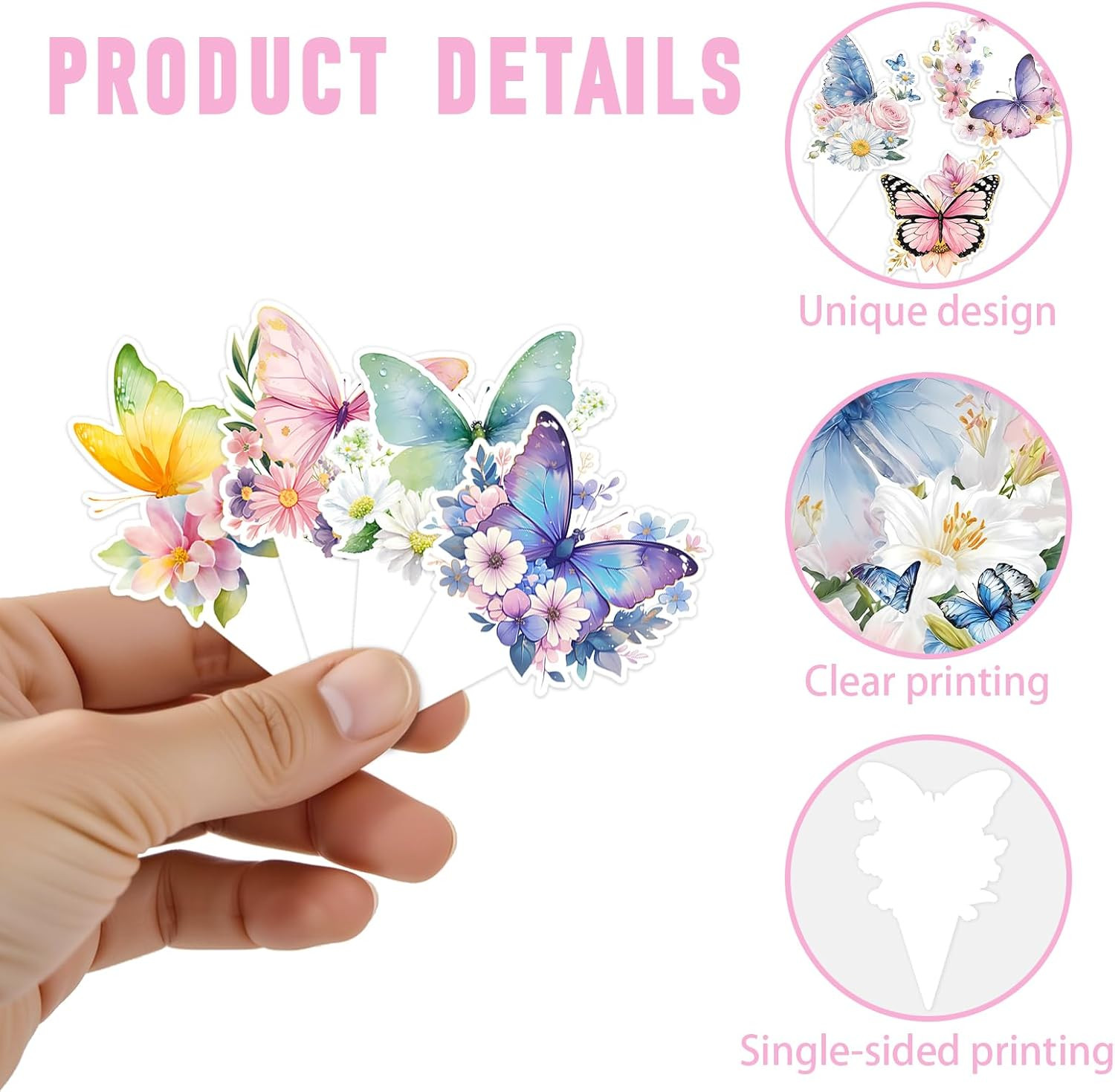48 Pcs Butterfly Cupcake Toppers Butterfly Cake Decorations