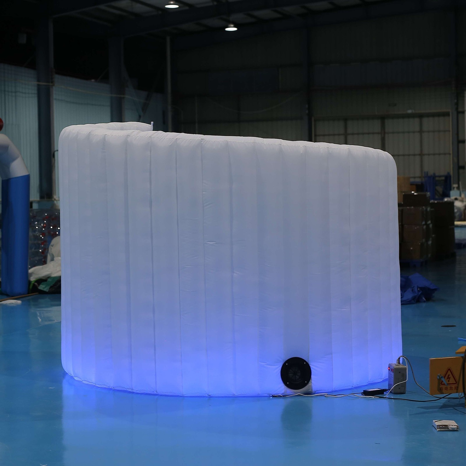 LED Inflatable Photo Booth Spiral Wall 360 Photobooth Backdrop Enclosure White