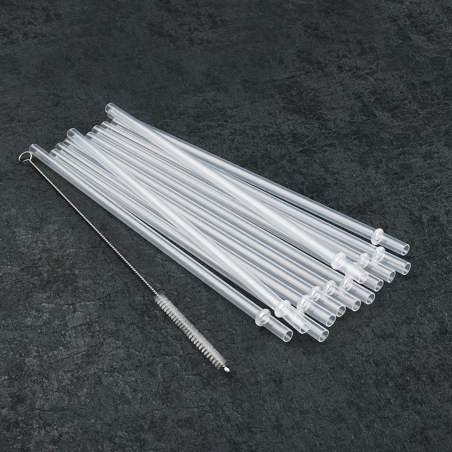 ALINK 12-Pack Reusable Plastic Clear Straws, 13 Inch Extra Long Tumbler Straws 1