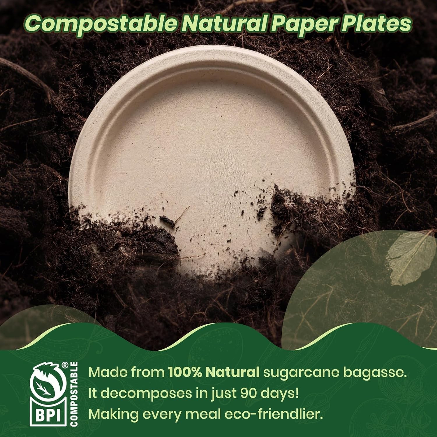 Disposable Paper Plates, 6 inch Heavy Duty Paper Plate, Soak and Cut Proof,