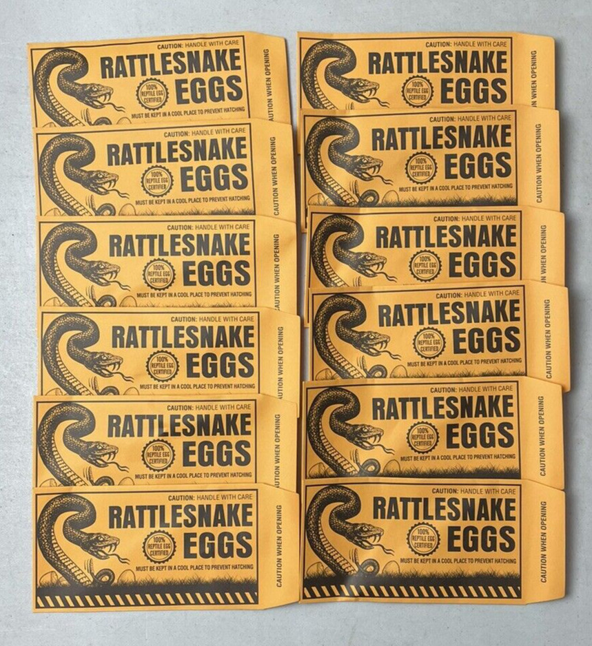 Rattlesnake Eggs One Dozen Packages Great Gag Joke New Rattle Snake 12 Prank